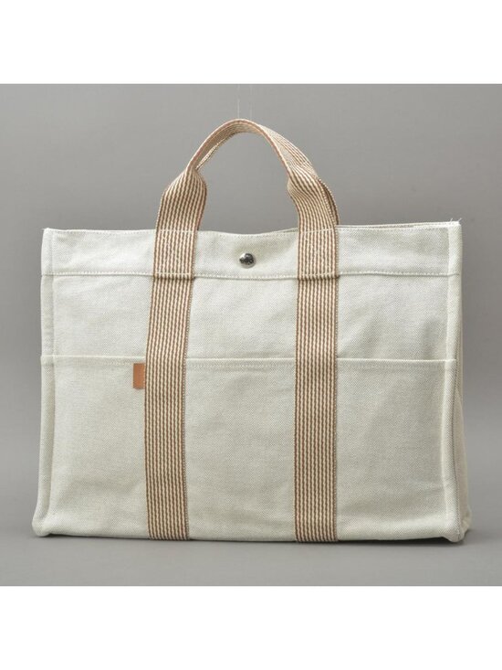 Hermes Handbags - Hermes New Fourre Tout Bag Canvas Beige Cleaned